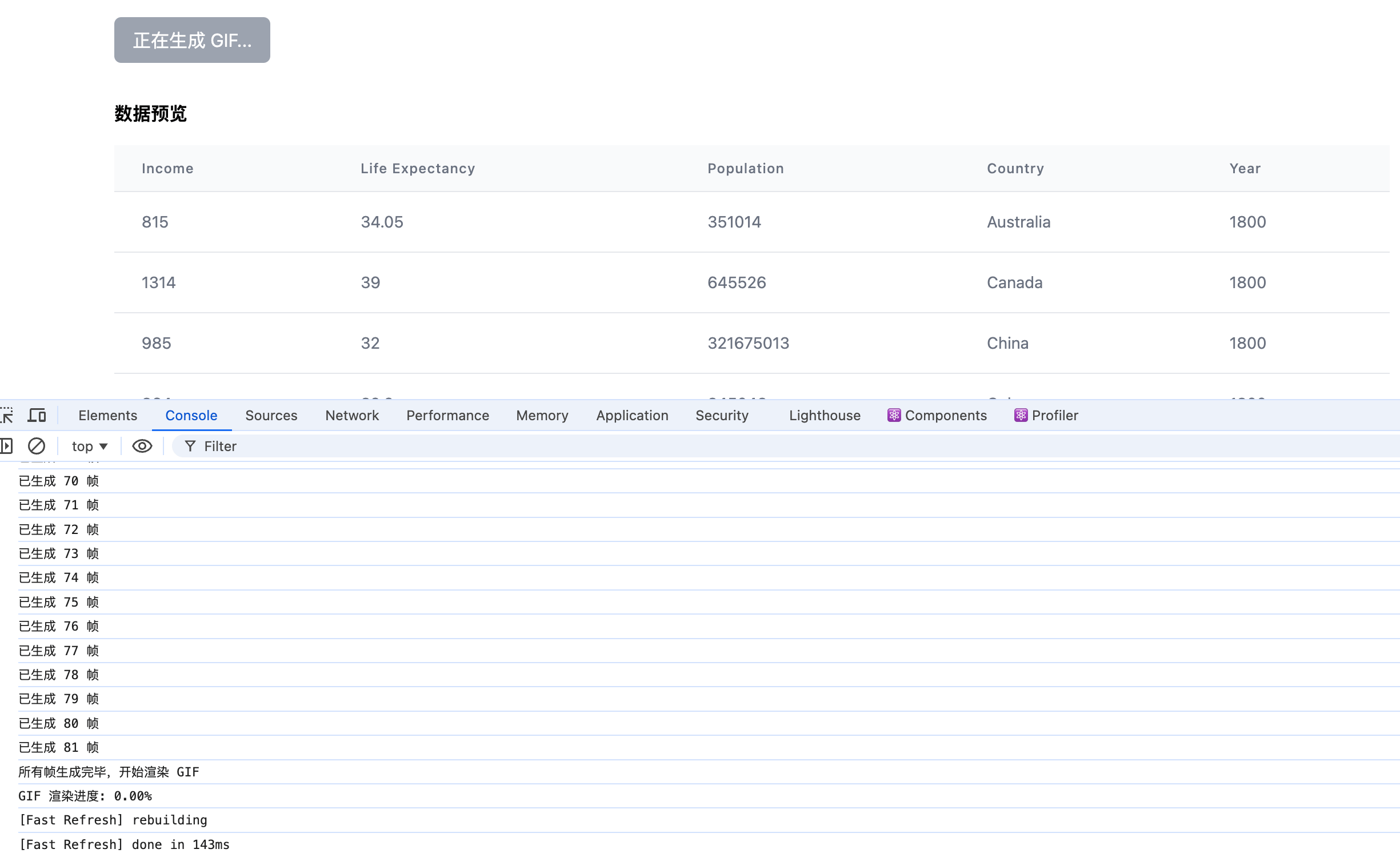 Racing chart generation complete